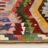 Tapis Kilim tribal tissé à la main 5x7, 155x232Cm