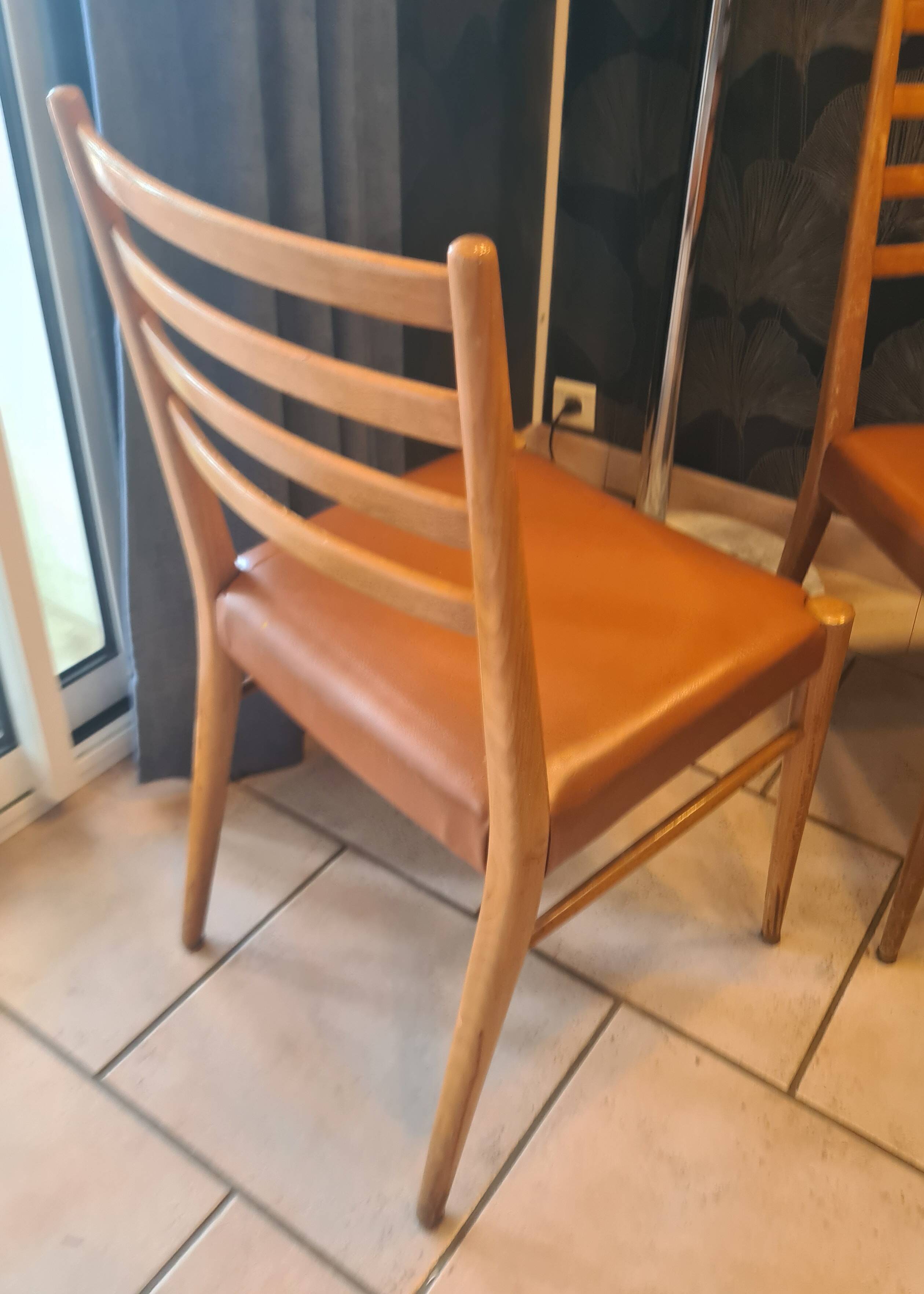 lot of 6 teak chairs from the 1950s, Scandinavian, Danish 87 x 44 x 43 BEG