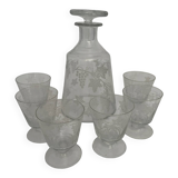 Carafe and six liqueur glasses