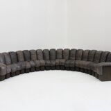 Vintage DS-600 Non stop Snake sofa by De Sede in original brown leather, 19