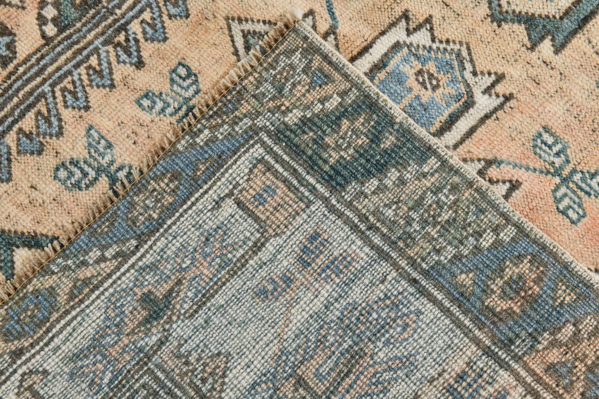 4x5 Green & Blue Small Persian Rug, 130x165Cm