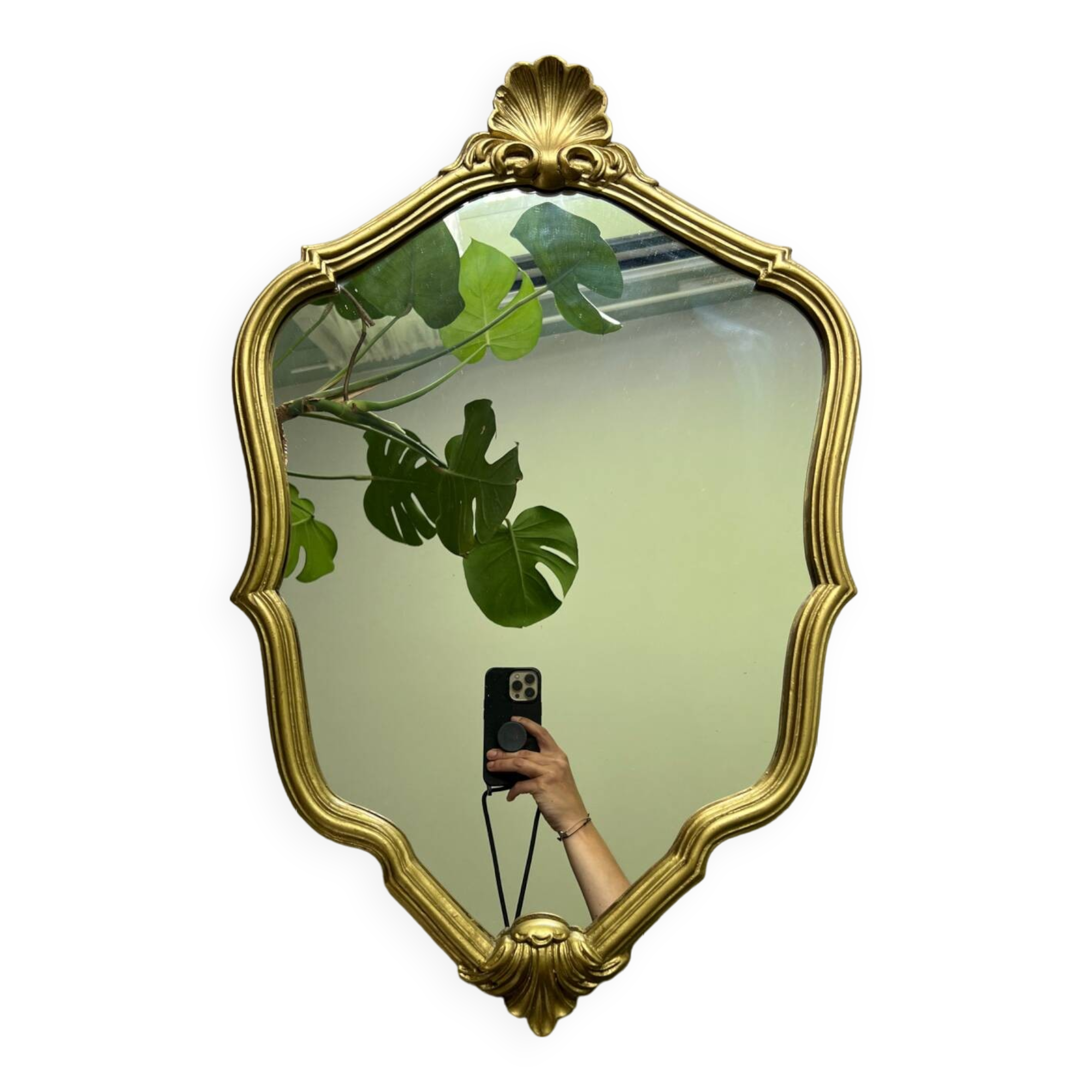 Miroir coquille doré