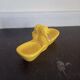 Saleron in yellow earthenware birds Saint Clement style