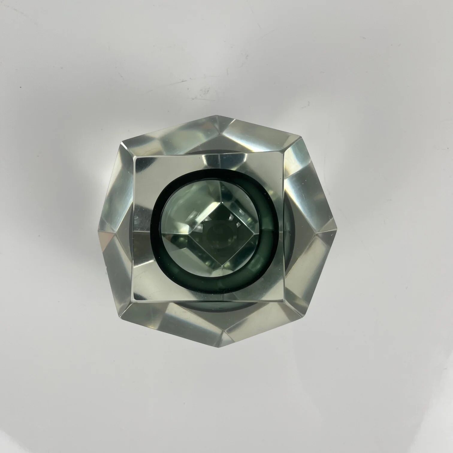 Cendrier / vide poche Sommerso en verre de Murano, forme diamant, Italie, 1970