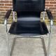 Ensemble de 4 chaises cantilever design noir et chrome fabriquées en Italie