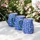 Trio de carafes vintage en barbotine myrtilles
