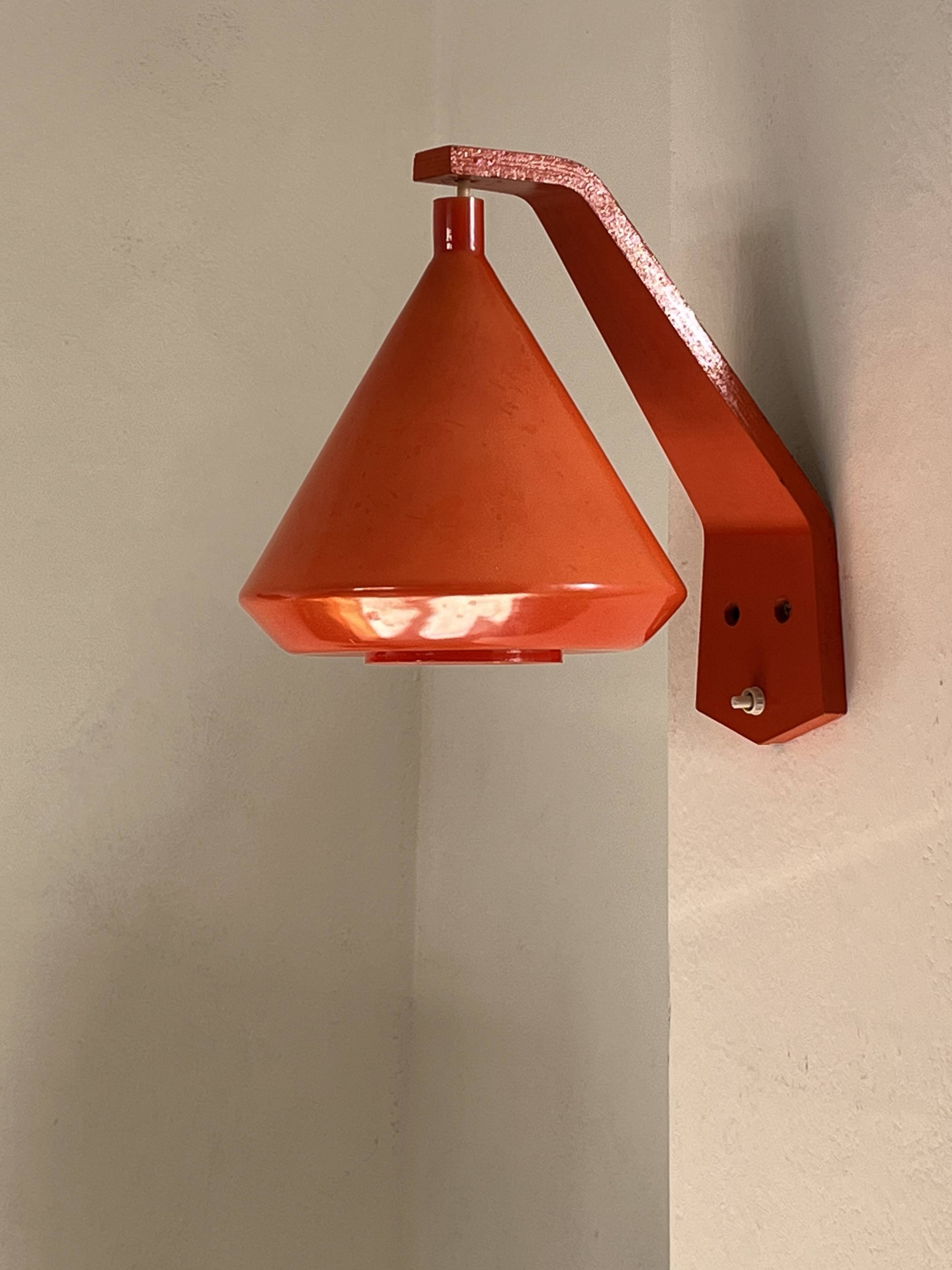 Philips Louis Kalff wall lamp opaline orange