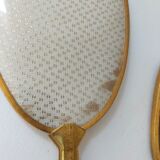 Vintage handheld mirror and hairbrush vanity set
