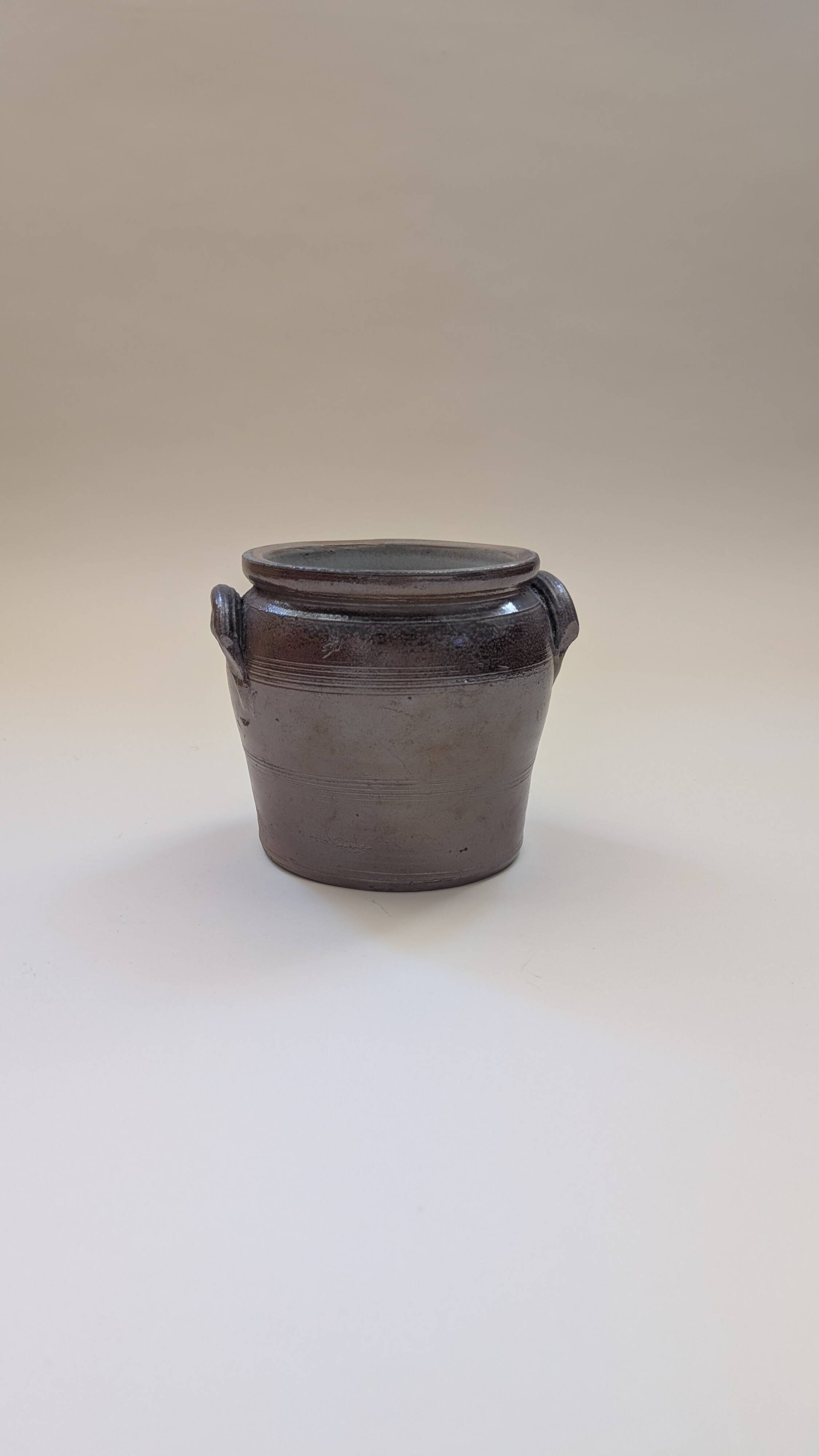 Brown glazed stoneware pot — Antique pottery