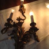 Pair of bronze sconces, 19th century
