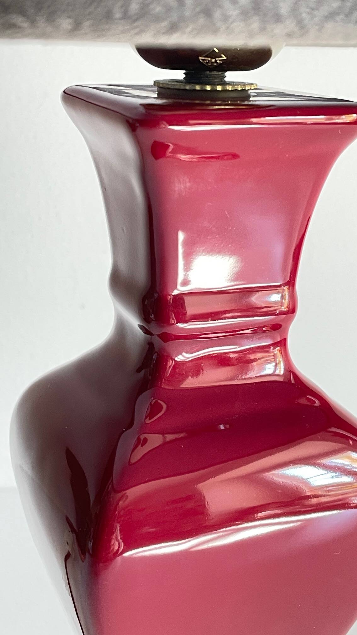 Chic ceramic and velvet vintage lamp