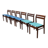 Mid-century walnut dining chairs, 1960s, set of 6.