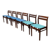 Mid-century walnut dining chairs, 1960s, set of 6.