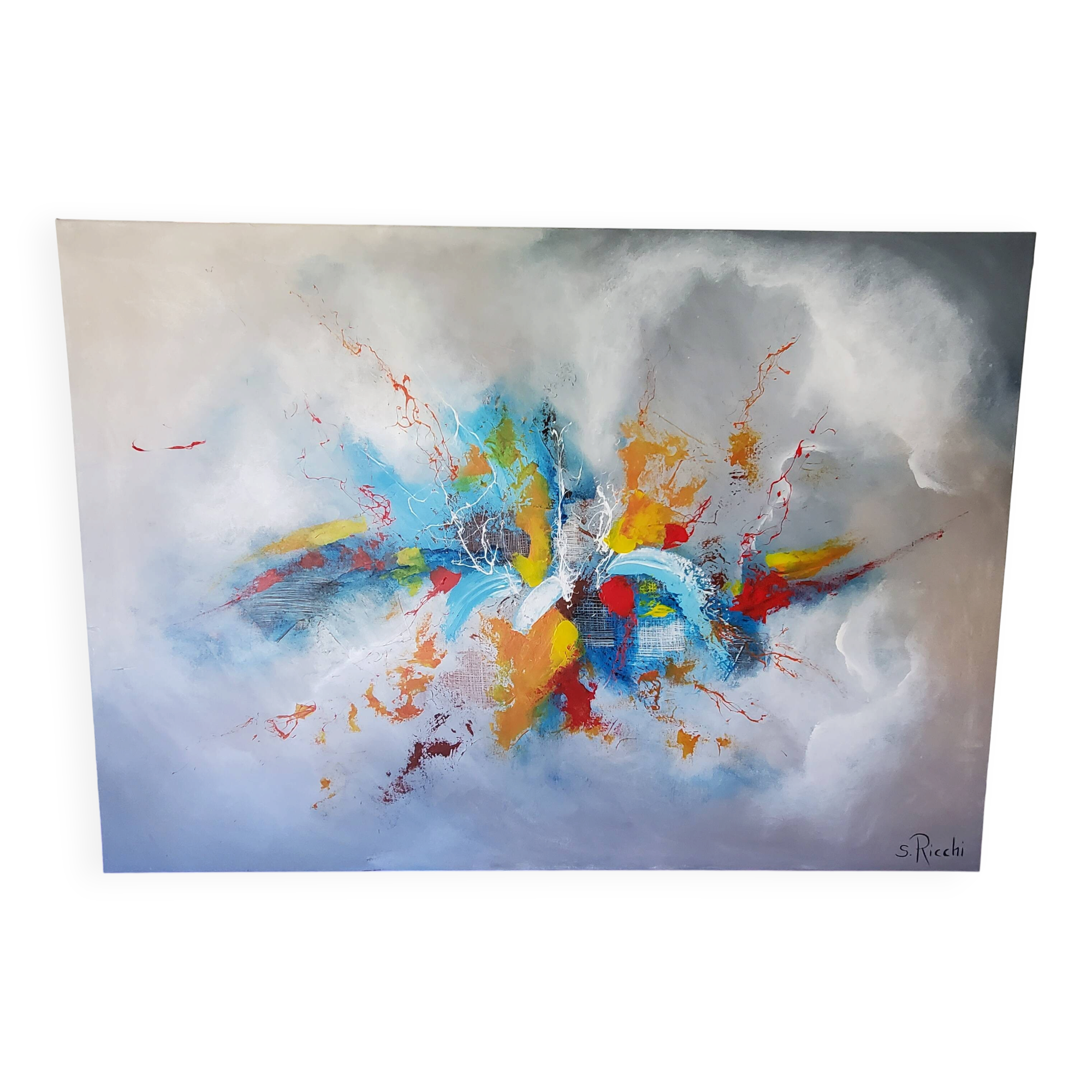 vraie peinture abstraite 116 cm