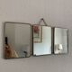 Vintage mirror 1960 triptych ivory barber - 24 x 58 cm