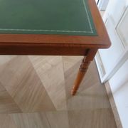 Minister's desk style L. Philippe – 2 drawers – cherry wood – faux leather desk mat