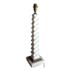 Twisted lamp foot in white marble and brass, square base - 1950's