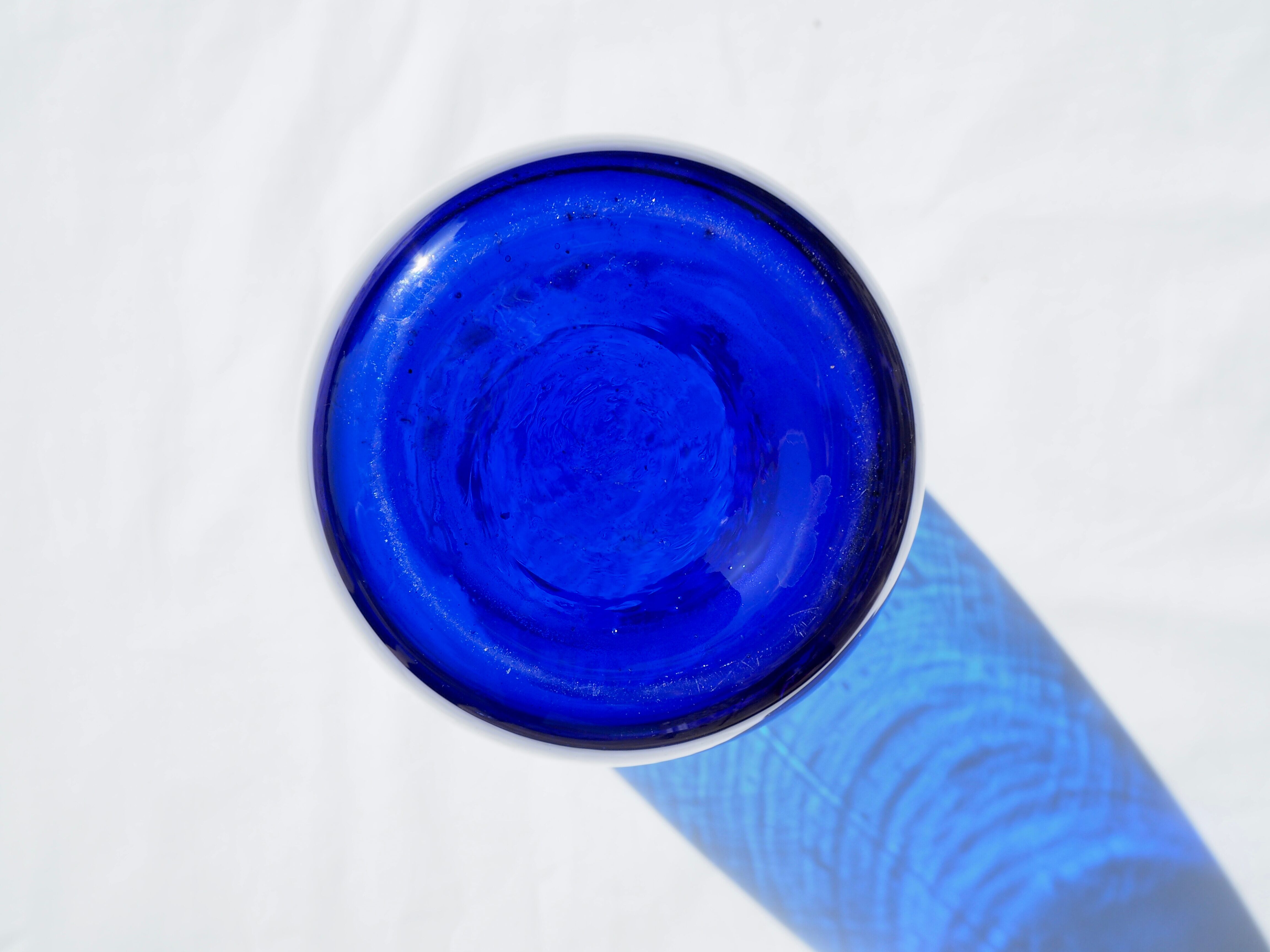 Blue glass vase
