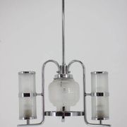 Chrome and glass Art Deco Bauhaus pendant, 1930s