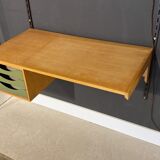 Vintage bookcase | Desk | With lighting | Kai Kristiansen | Wall shelves | Oak