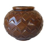 Vase Art Déco en fonte émaillée.