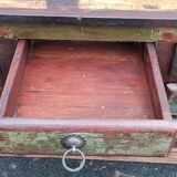 Furniture low in colorful wood. 12 drawers and 1 door