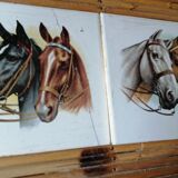 Coffee table bamboo rattan ceramic decollee 1960 70