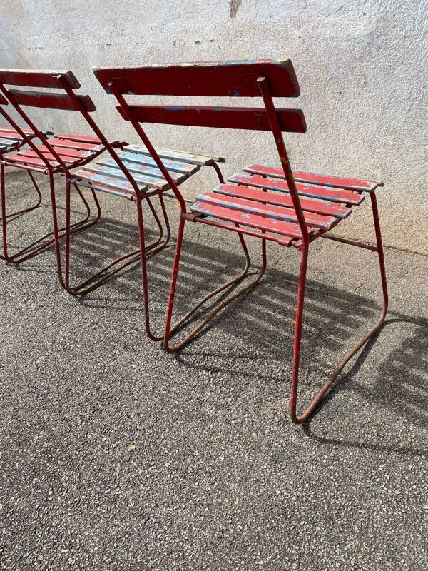 Série de 4 chaises brasserie publicitaire