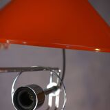 1970s orange lacquered metal designer pendant light