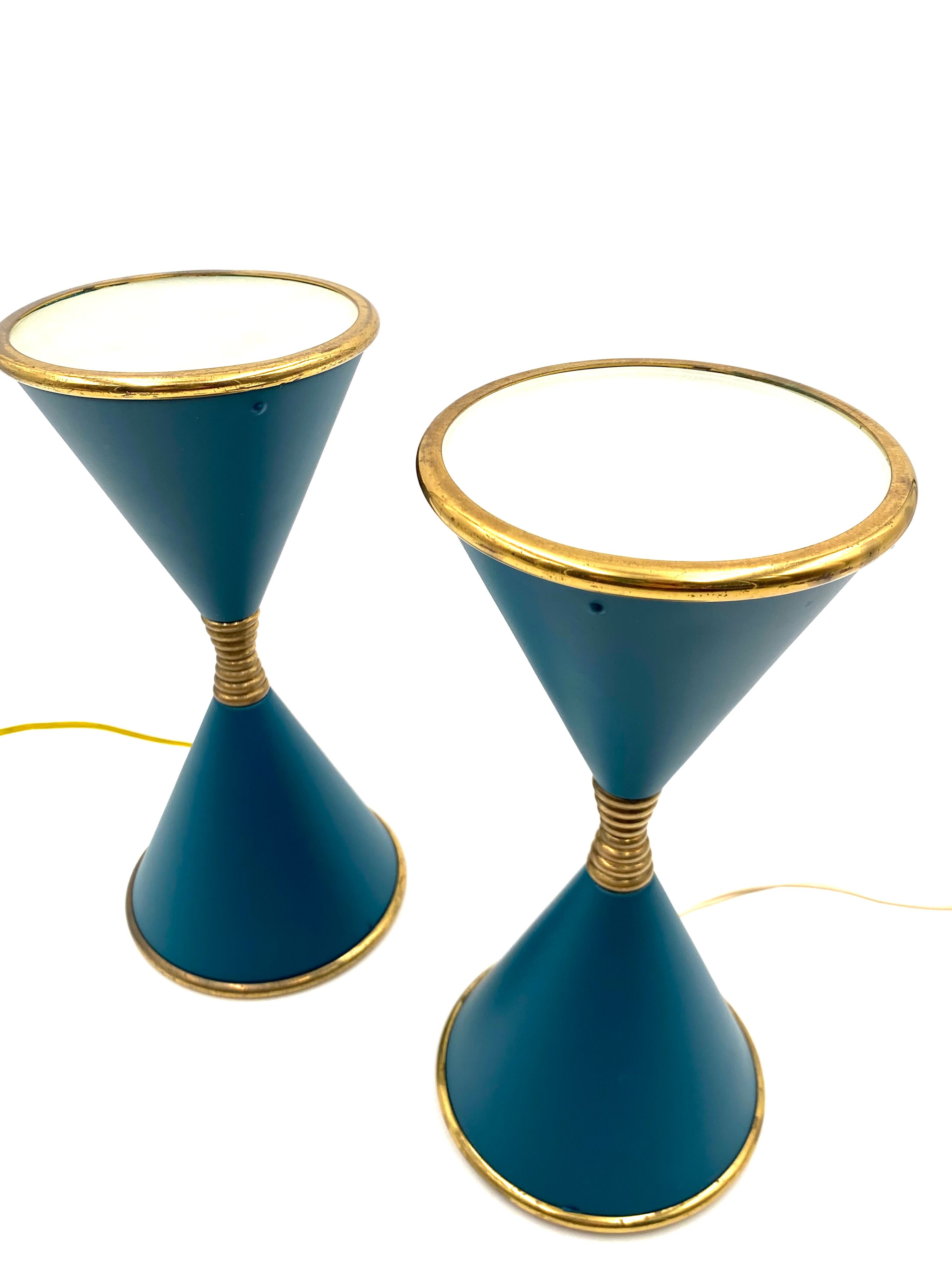 Lampes de table 'Clessidra', d'Angelo Lelii, Arredoluce, Milan Italie, 1960