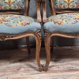 Pair of Louis XV style cabriolet armchairs in walnut