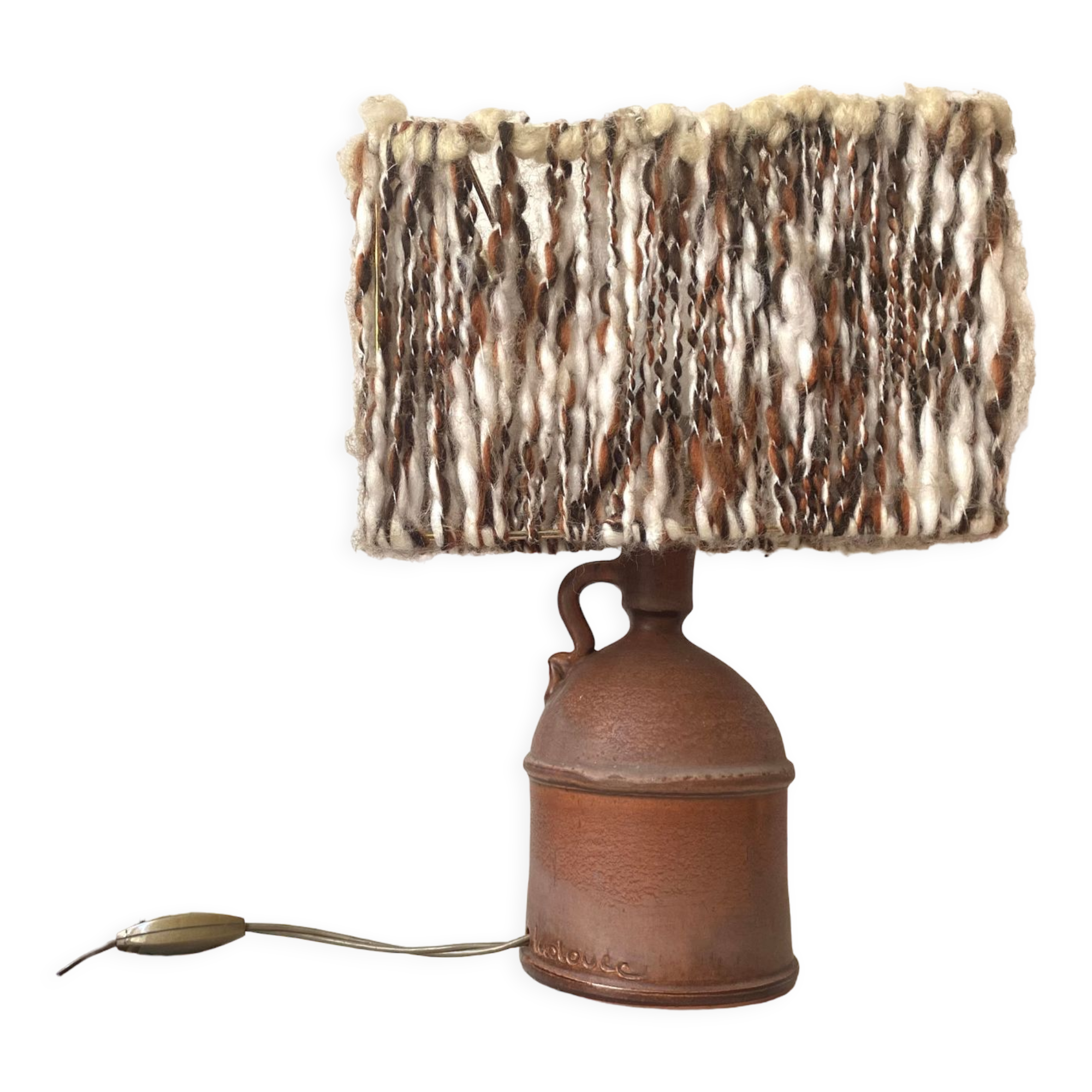 Living room lamp bedside pottery Ludovic and wool 50s vintage