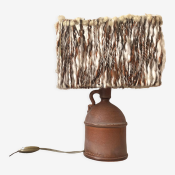 Living room lamp bedside pottery Ludovic and wool 50s vintage