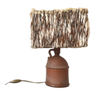 Living room lamp bedside pottery Ludovic and wool 50s vintage