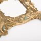 Miniature vintage gold mirror with angels, Italy, 1960s