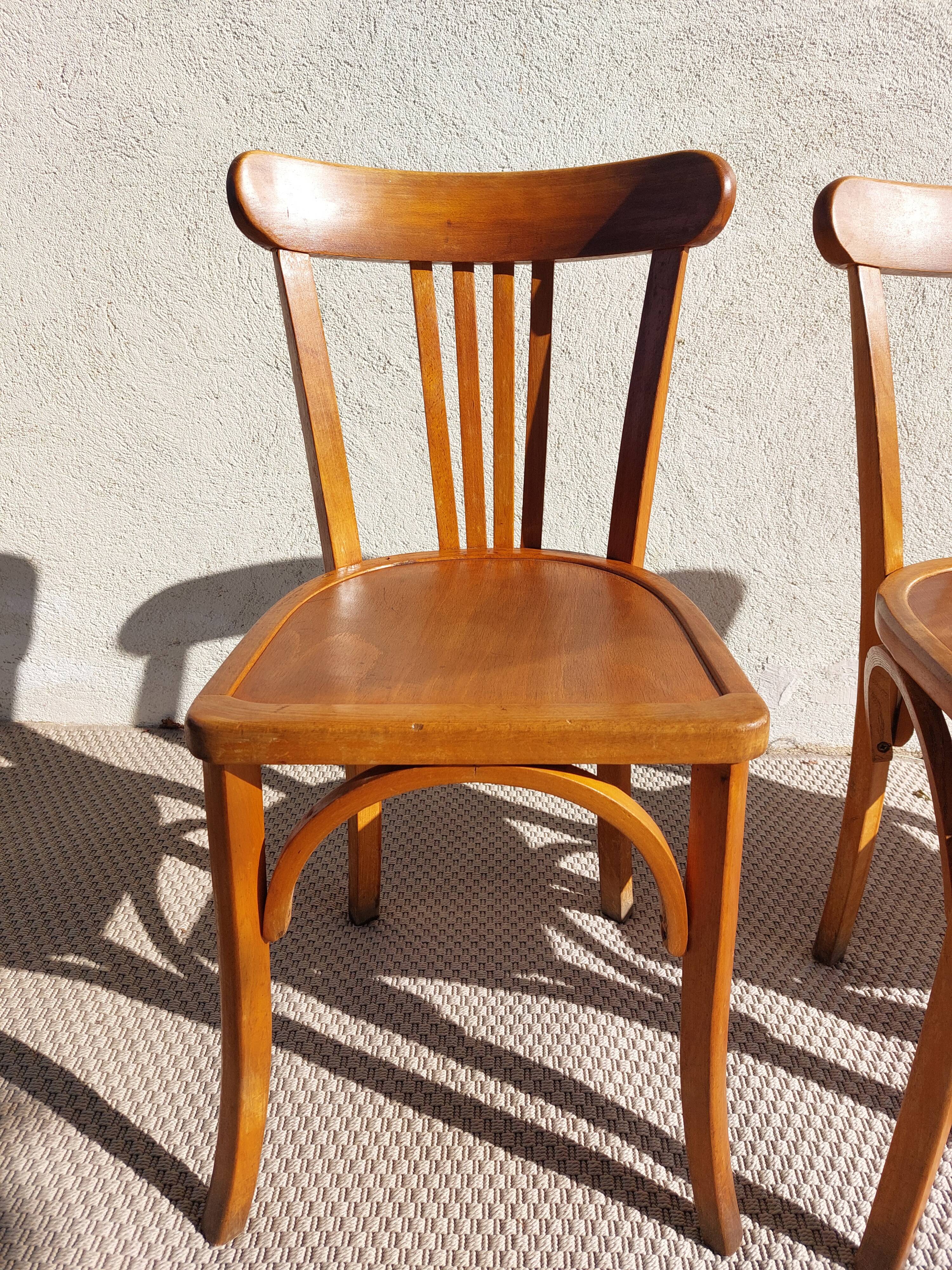 3 Luterma bistro chairs, medium oak finish