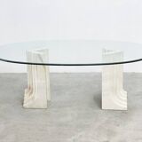 Vintage travertine  dining table, 1970s