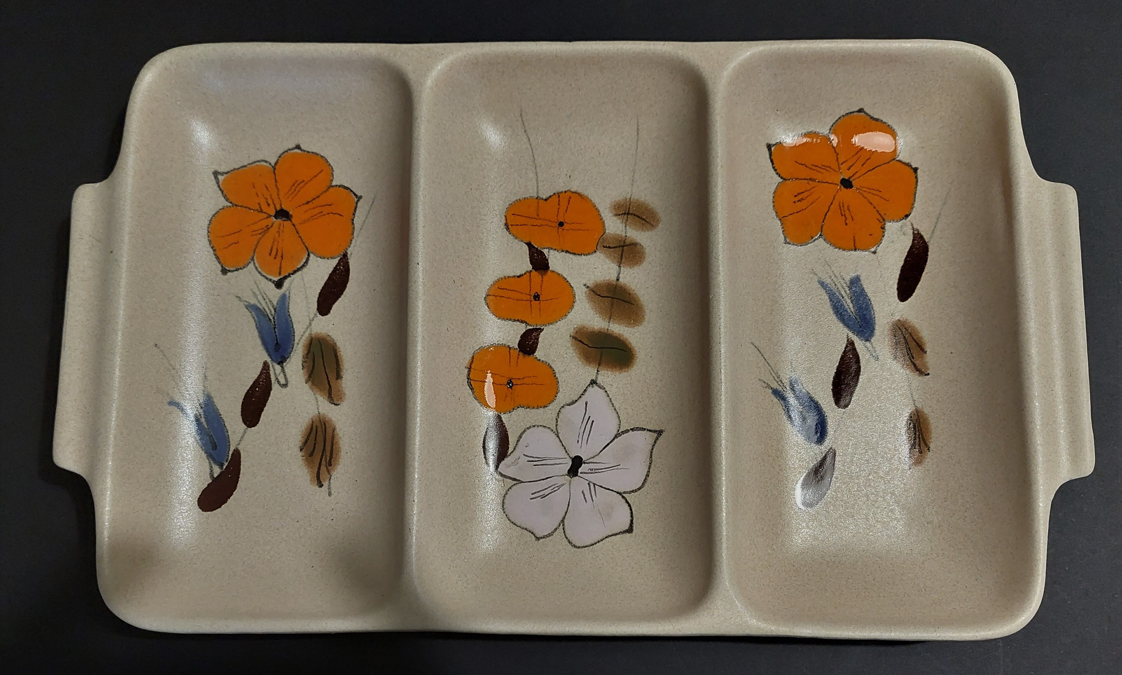Vintage stoneware appetizer dish