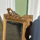 Grand Miroir Ancien Louis XVI – Bois Doré Sculpté à Décor