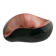 Ceramic catchall, free form, black and pink, 1970.