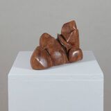 Sculpture en marbre artisanale de forme organique vintage