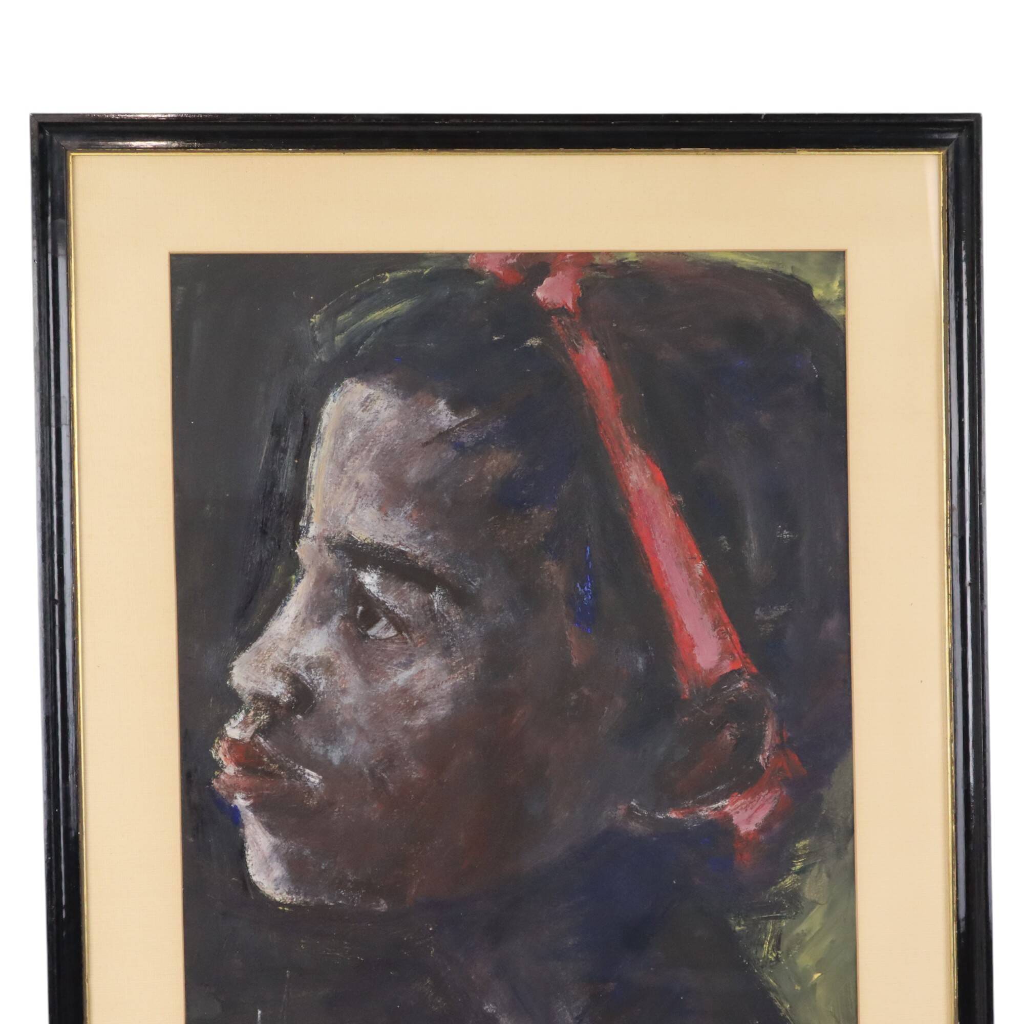 African Girl Art Painting on Paper Weyne 66x56cm