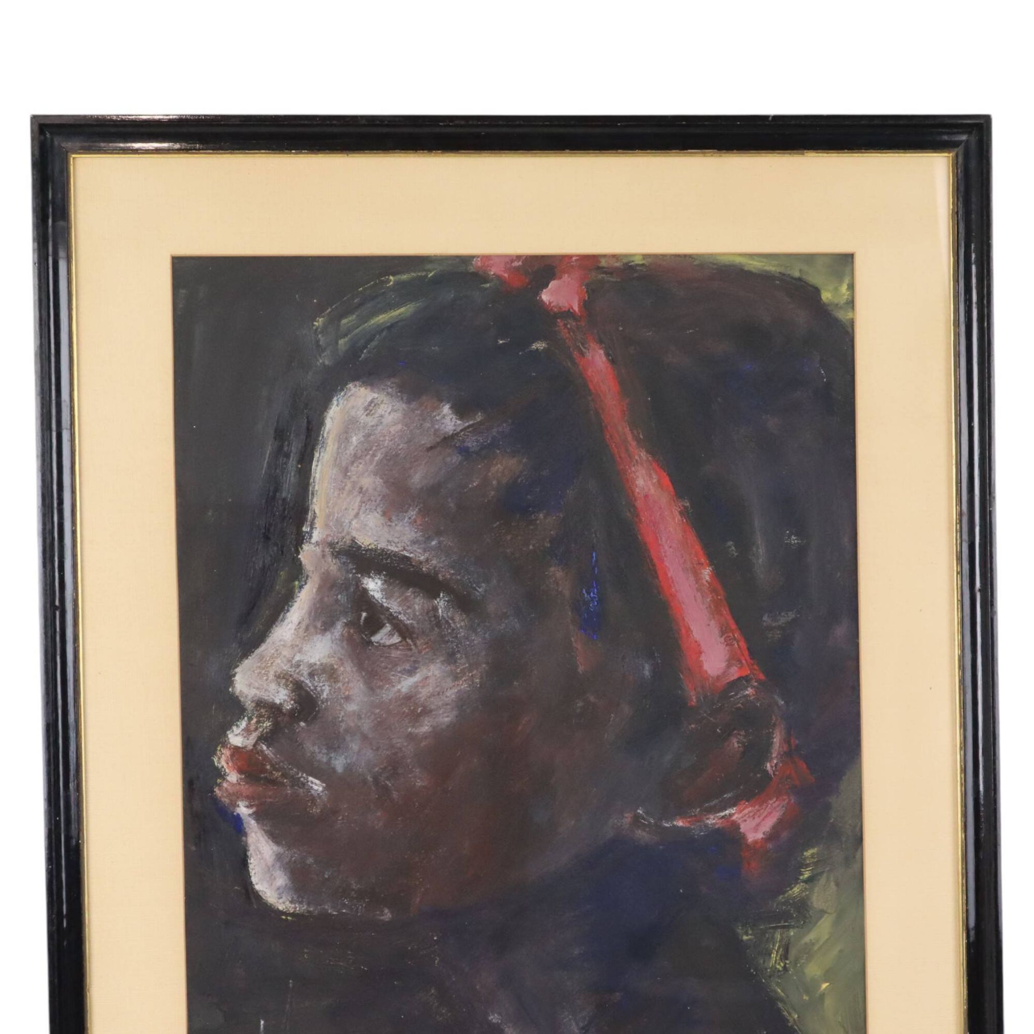 African Girl Art Painting on Paper Weyne 66x56cm