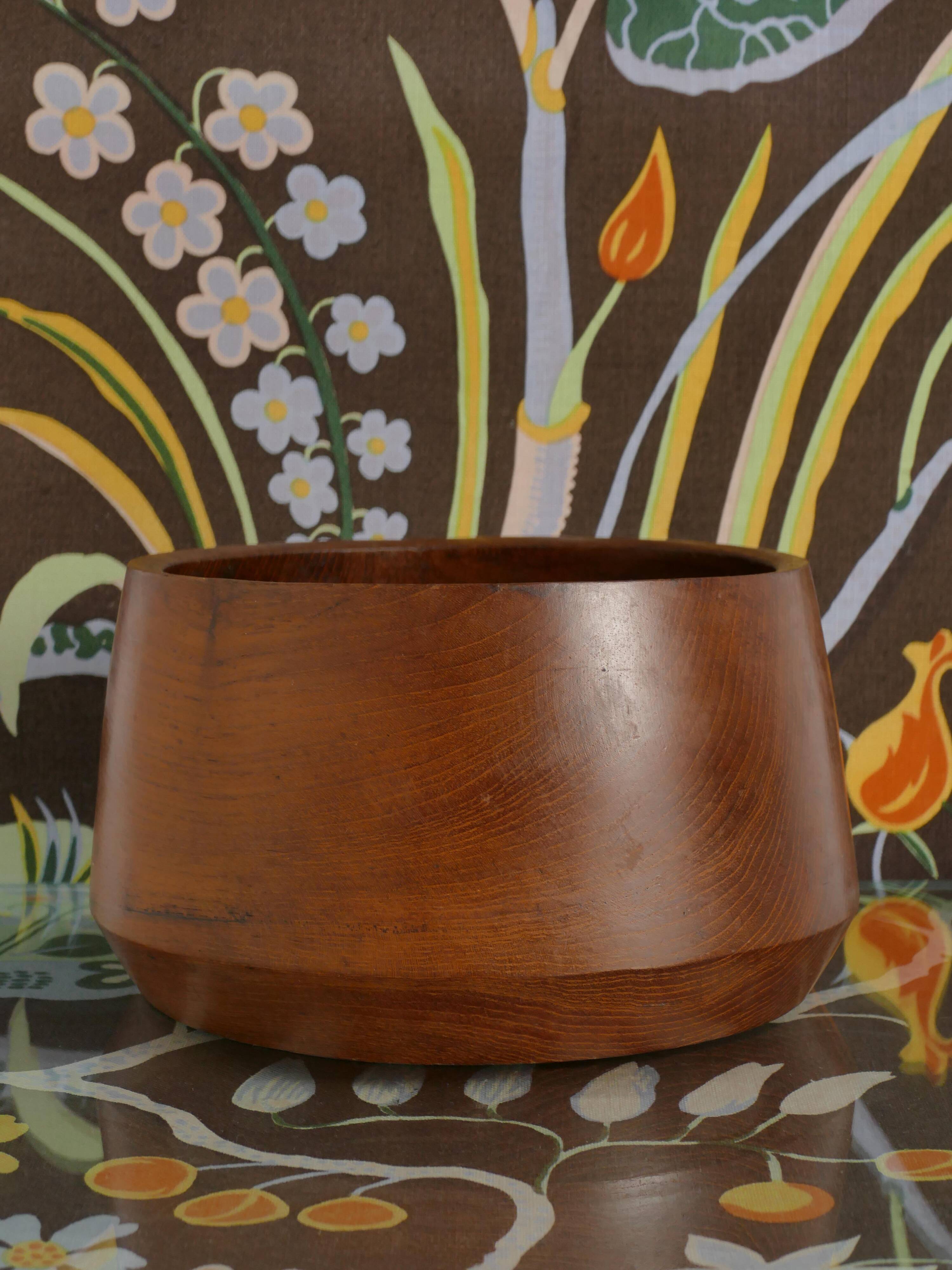 Mid-Century Modern Solid Teak Wood Bowl, Sweden