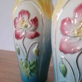 2 vases + Art Nouveau planter signed Gustave de Bruyn