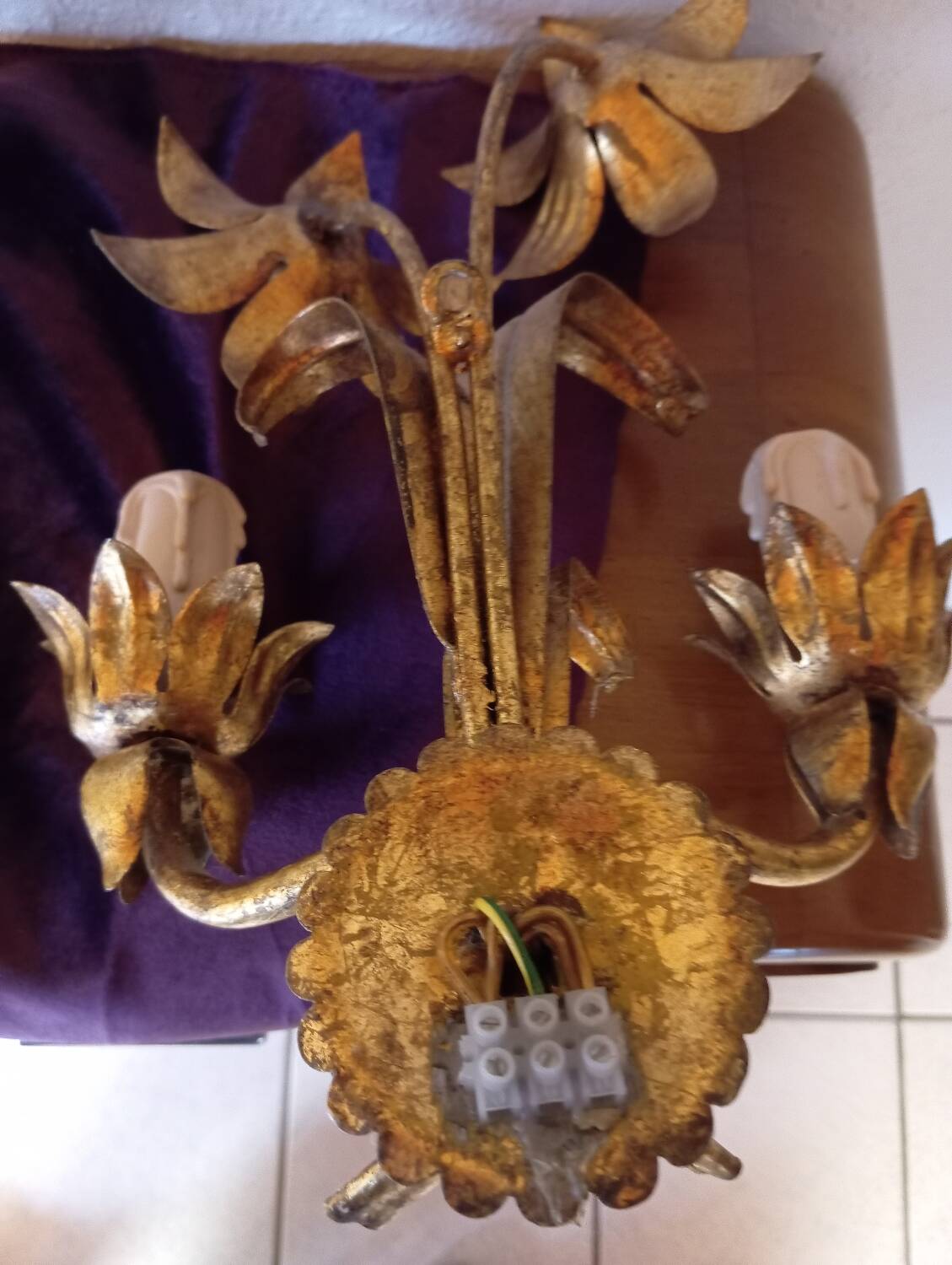 Gold Flower Metal Wall Sconces