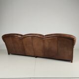 English Howard & Sons style leather sofa – 20th century