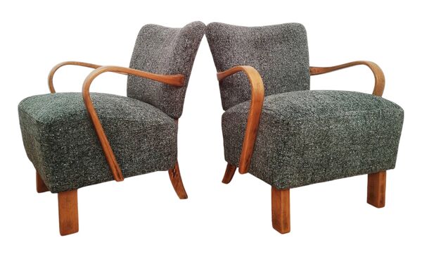 Fauteuils H 237 de J. Halabala pour Up Závody, Tchécoslovaquie, années 1960, lot de 2