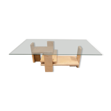 Pink marble coffee table by Willy Ballez, 1970s