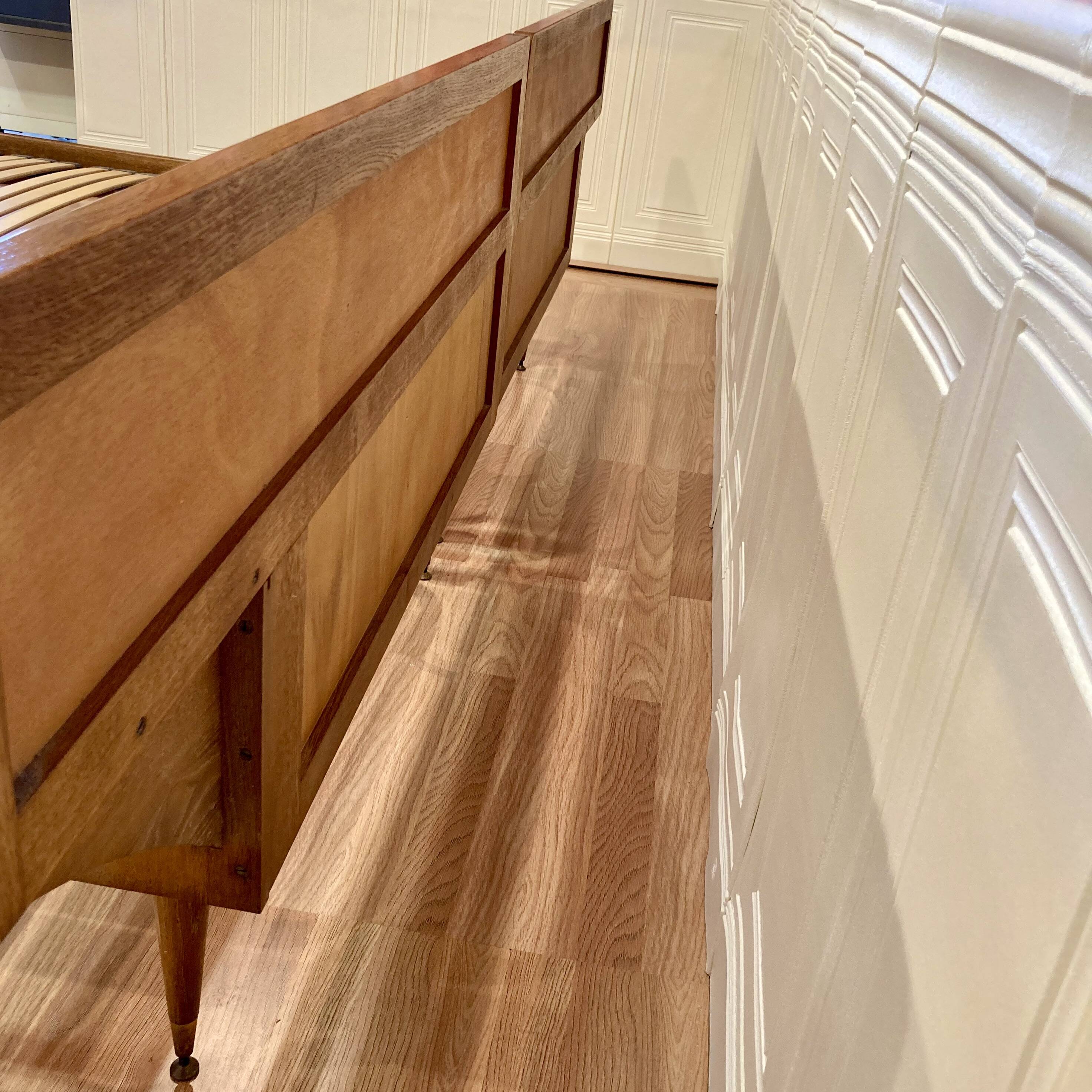 Paire de lits rotin design 1950